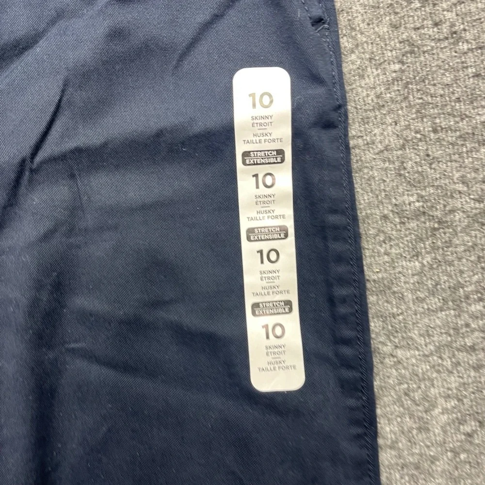 Place Chino Pants Boys 10 Husky Navy Blue The Children's Skinny Stretch NWT